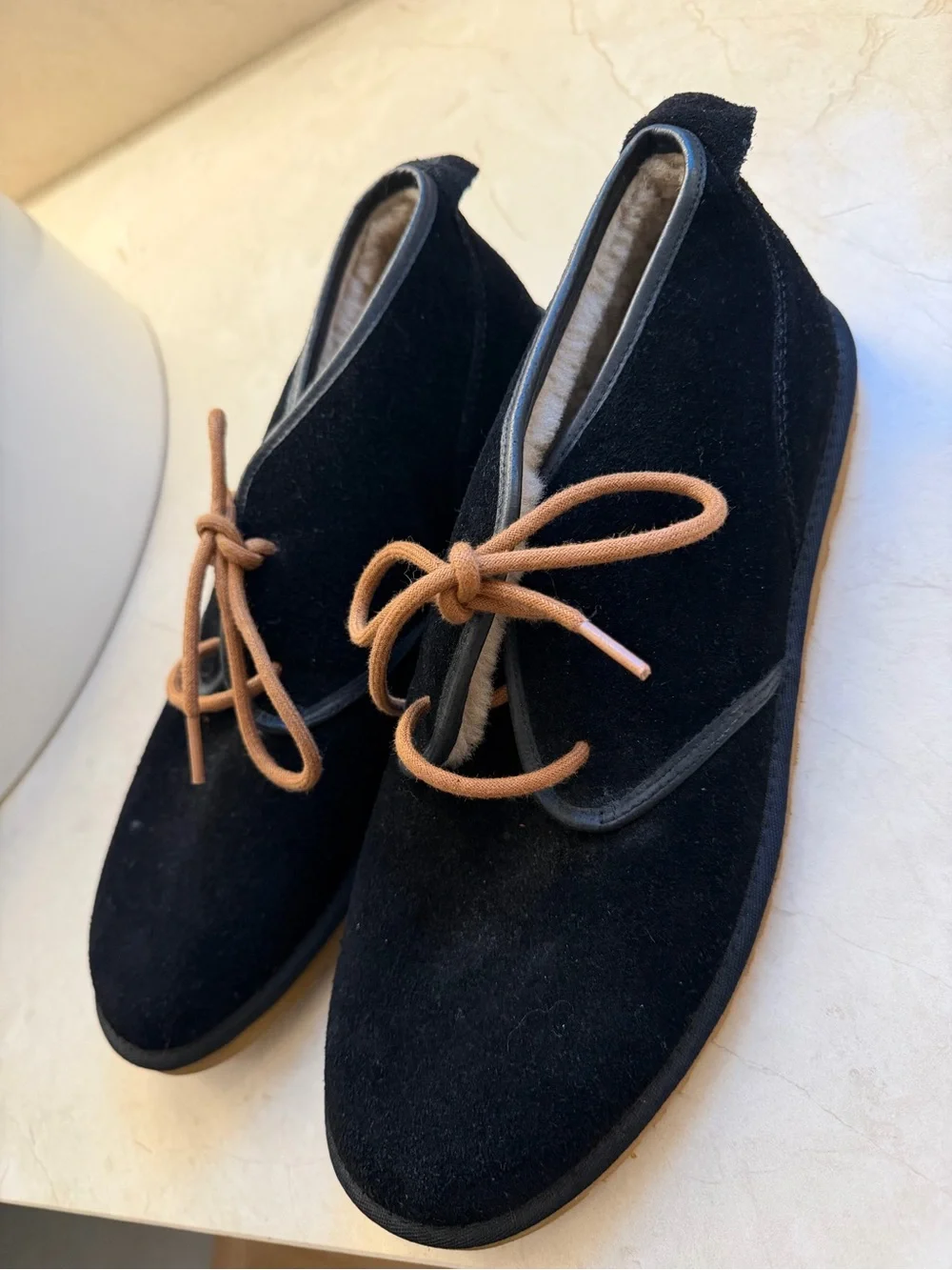 UGG Men’s Black Suede Chukka Boot with Tan Laces